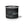 Black enamel camp mug with black rim, horse rider graphic, white base