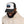 Bison trucker hat with white front, black mesh sides, and curved brim side view