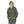 Bison graphic western wear hoodie, military green, front view with kangaroo pocket