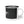 Enamel camp mug, side view, barrel racer graphic on black body
