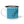 Blue enamel camp mug with black rim, white handle and partial 'Cluck' lettering