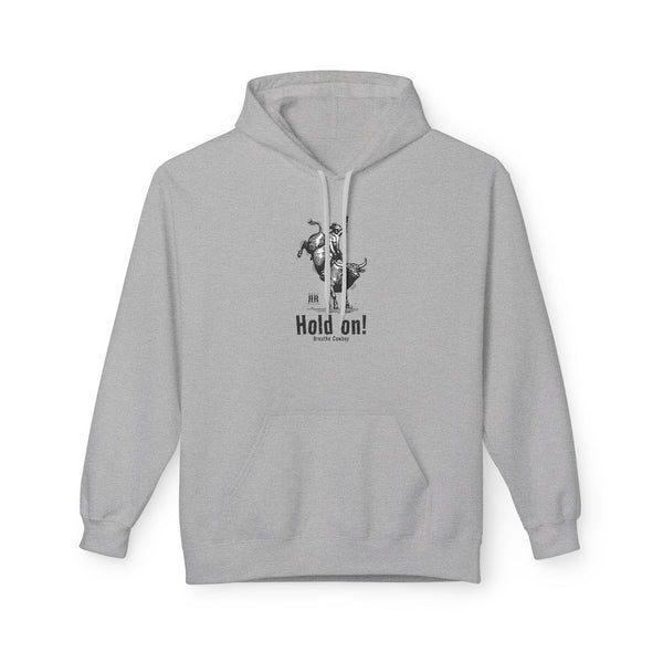 Sport gray cowboy western hoodie with kangaroo pocket and central cowboy graphic