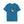 Teal graphic T-shirt with skull cowboy hat graphic and “Ride Faster” text on front