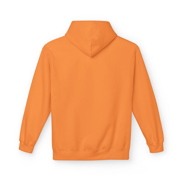 Tangerine western wear hoodie back view with hood and long sleeves, no front graphic.