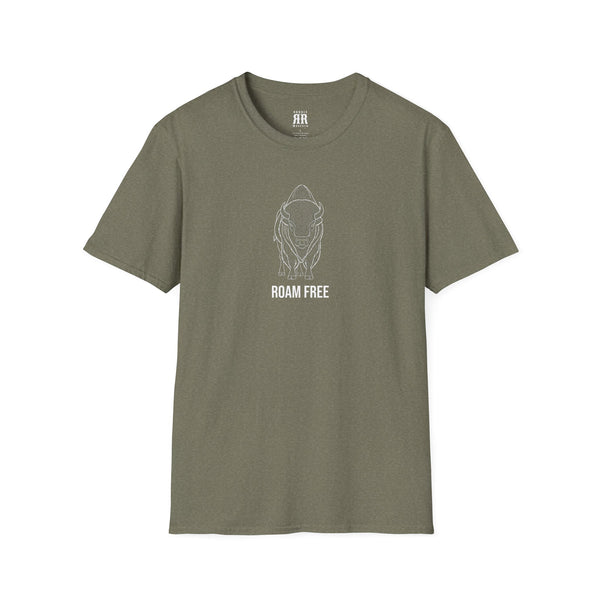 Spirit Line “Roam Free” White Bison Tee – Western Wear TShirt - Hot Off The Trail