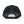 Black mesh trucker hat with curved brim and dark adjustable strap