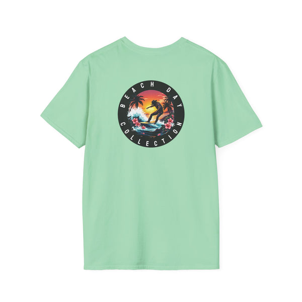 Island Cowboy Adventure Western Wear Graphic T-Shirt in Mint Green, back graphic view