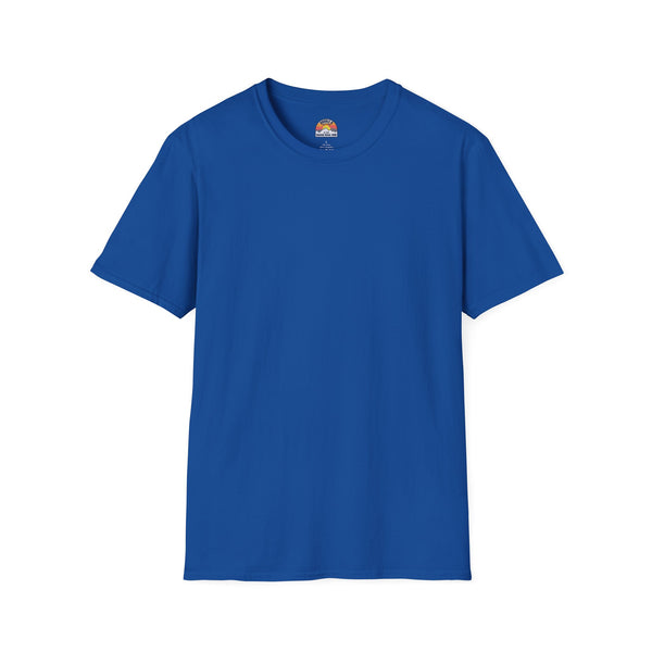 Royal-blue heavy cotton western tee with small chest logo at neckline