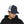 Navy and white trucker hat with buffalo logo patch and curved brim, front mesh