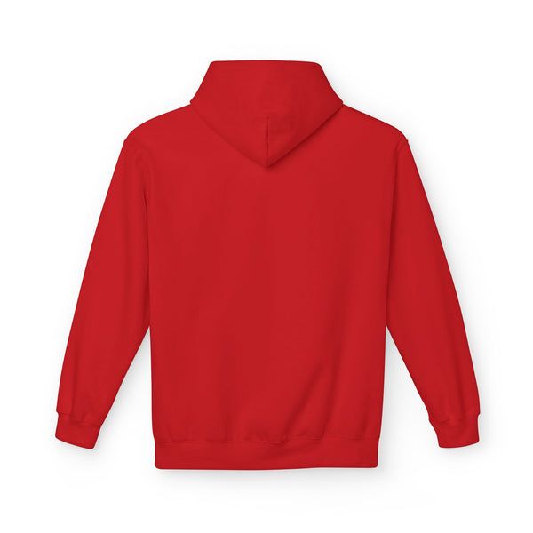 Red cowboy western hoodie back view with hood and kangaroo pocket