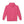 Pink pullover hoodie back view with hood and ribbed cuffs, no front print shown