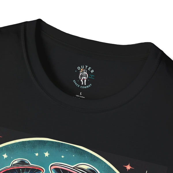 Black western t-shirt with small chest logo and crew neck
