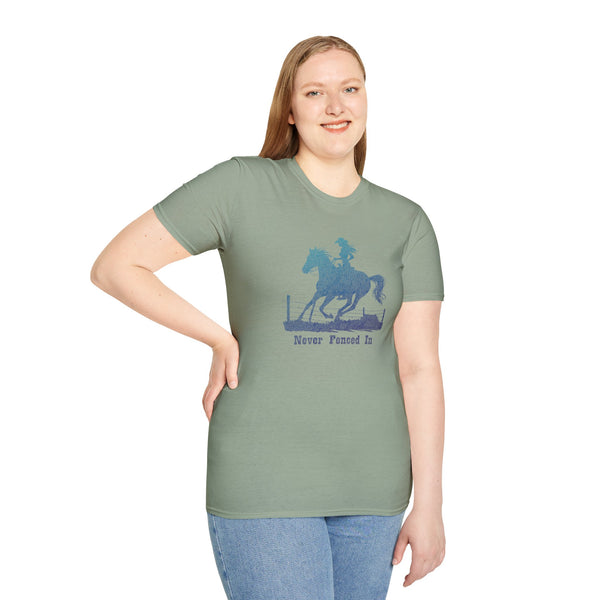 "Never Fenced In" Tee-  Women's western wear T-shirt