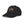 Black distressed dad hat with front logo patch and curved brim