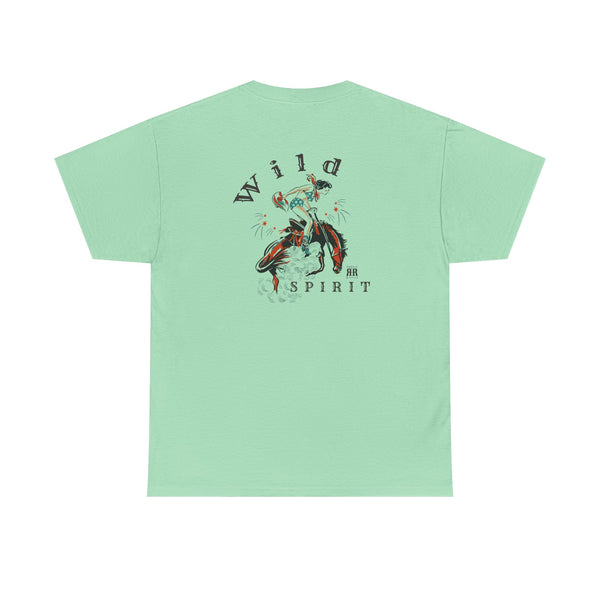"Wild Spirit" - Double R Western's ™ -  Heavy Cotton Tee - Back Graphic Design