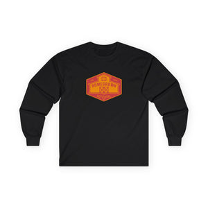 Black long sleeve western t-shirt with orange 'Homegrown Revival' chest graphic