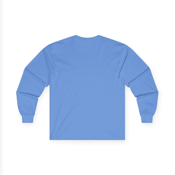 Royal blue long sleeve T-shirt, crew neck, plain front