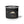 Enamel camp cup with black rim, black body and arch landscape print, white base