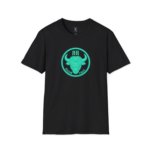 Roam Free Western Wear Bison Badge Tee in Black, front view