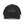 Black trucker hat with black mesh panels and front Double HR patch with orange dot