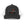 Black trucker hat with white mesh panels and front Double HR patch with orange dot