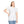 White crewneck T-shirt with short sleeves, straight hem, plain front.