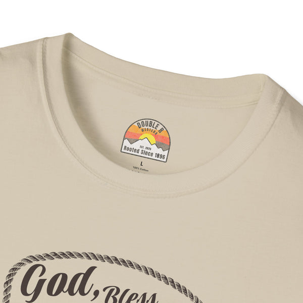 Sand crew-neck T-shirt with small neckline label