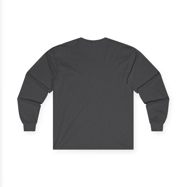 Dark heather long sleeve T-shirt with plain back