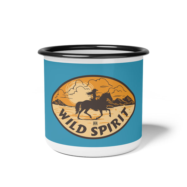"Wild Spirit" -  Double R Western Enamel Camp Cup