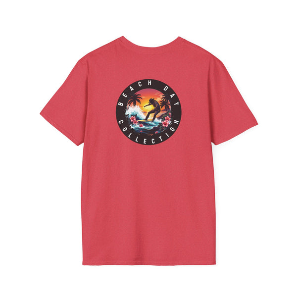 Island Cowboy Adventure Western Wear Graphic T-Shirt in Heather Red, back graphic view