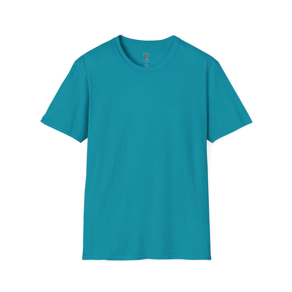 Turquoise crewneck T-shirt with small chest logo