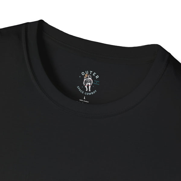 Island Cowboy Adventure Western Wear Graphic T-Shirt in Black, collar detail
