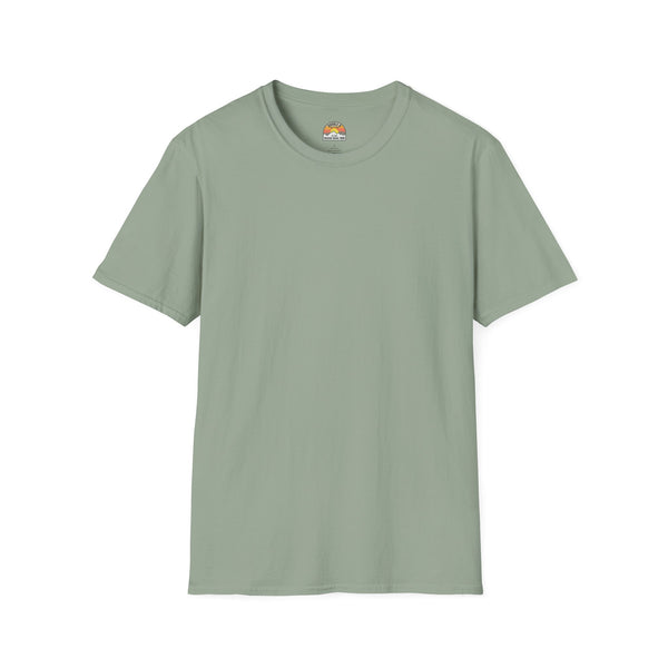 Sage heavy cotton western tee with small chest logo at neckline