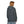 Bison graphic western wear hoodie, dark heather, back view with hood and cuffs