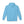 Blue pullover hoodie back view with hood and ribbed cuffs, no front print shown