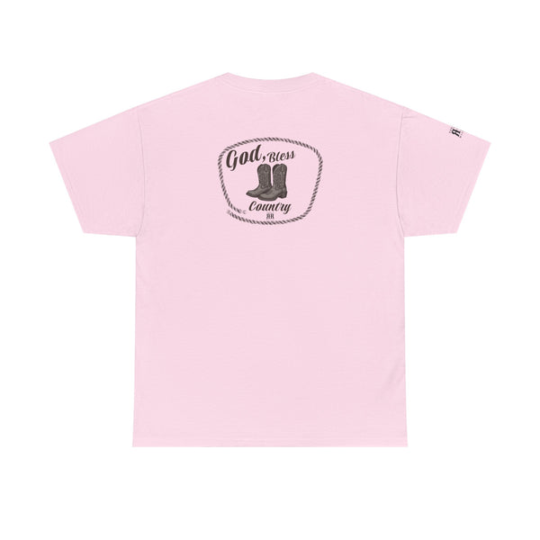 "God Bless Country" -  Double R Western's - Back Graphic Heavy Cotton Tee