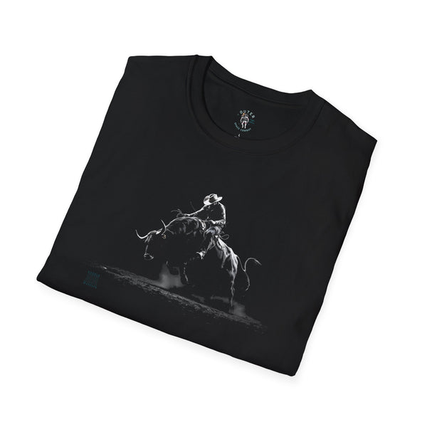 Black western T-shirt with Untamed Bull graphic across chest
