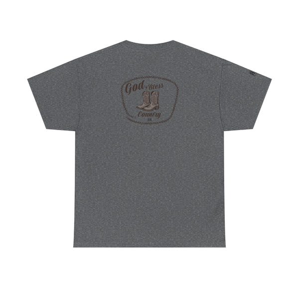 "God Bless Country" -  Double R Western's - Back Graphic Heavy Cotton Tee