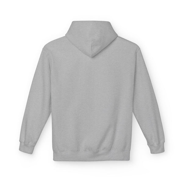 Sport grey western hoodie back view with hood and kangaroo pocket