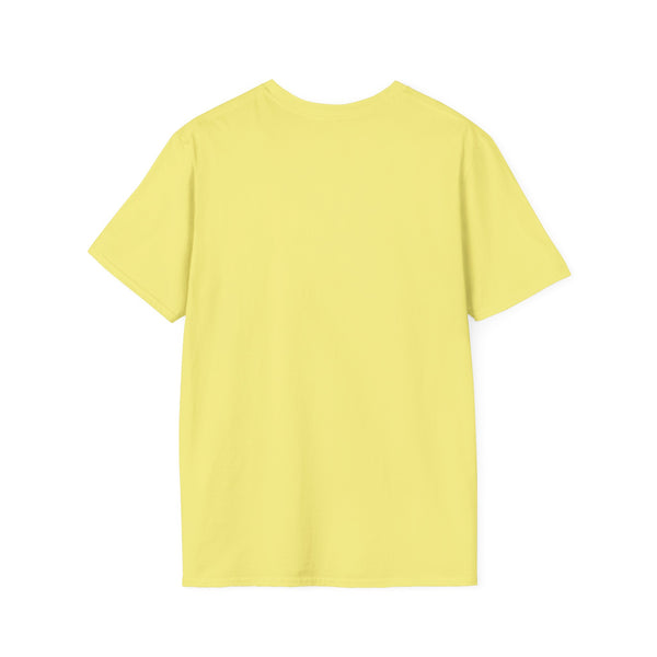 Yellow T-shirt with crew neck and short sleeves, plain front