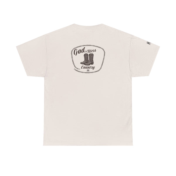 "God Bless Country" -  Double R Western's - Back Graphic Heavy Cotton Tee