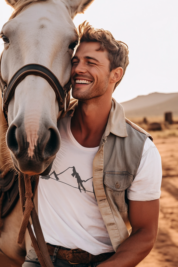 "Arrowhead Peaks Tee" -  Basic Softstyle western wear T-Shirt