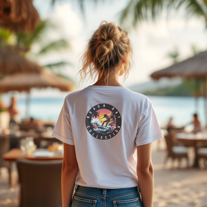 Island Cowboy Adventure Western Wear Graphic T-Shirt in White, back graphic view