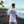 White men’s T-shirt with Aloha Spirit back graphic and palm tree surf text