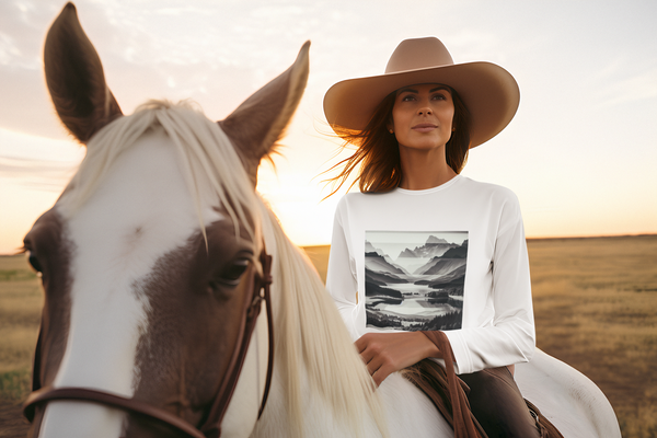 "Tranquil Layers"- Double R Western's -    Women's Jersey Long Sleeve Tee