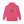 Pink pullover hoodie with front graphic, hood with drawstring, and kangaroo pocket