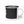 Black enamel camp mug with white buffalo graphic on side, black rim, white handle and base