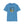 Heather blue T-shirt with outdoor graphic print across the chest