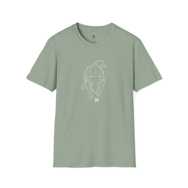 Spirit Line Bull Unbreakable Charge Western Wear Graphic T-Shirt in Sage, front view