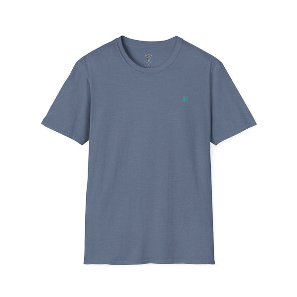 Island Cowboy Adventure Western Wear Graphic T-Shirt in Heather Indigo, front view